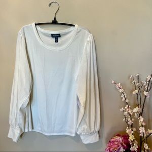 ModCloth Velvet Long Sleeve Ivory Top Size XL